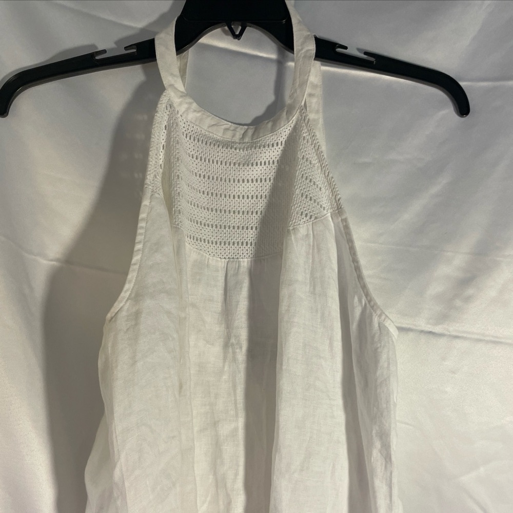 Rachel Zoe White Linen Halter Top Size Large new without tags